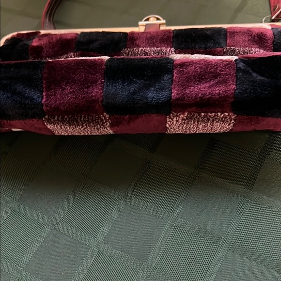 Vintage Plaid Velvet like Women's Bag - Picture 7 of 10